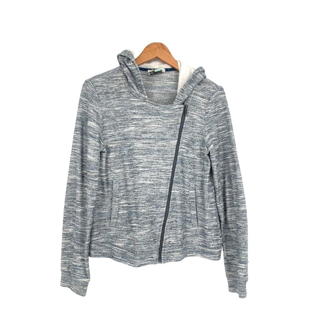 Anthropologie Saturday Sunday S Gray Jacket Hooded Zipper Accent Pockets Comfy - Picture 12 of 12